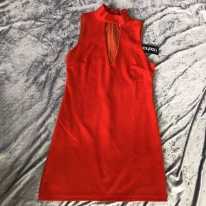 Burnt Red High Neck Midi.